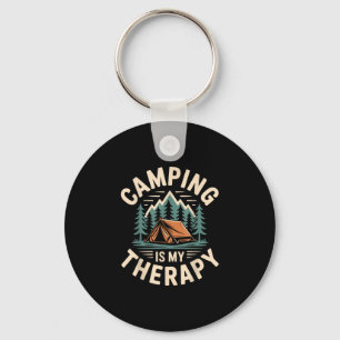 Camping is mijn therapie grappige camper sleutelhanger