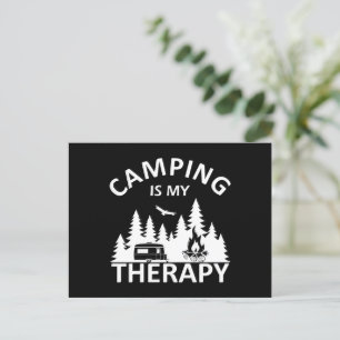 Camping is mijn therapie grappige camper slogan feestdagenkaart