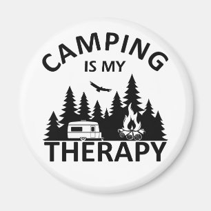 Camping is mijn therapie grappige camper slogan magneet