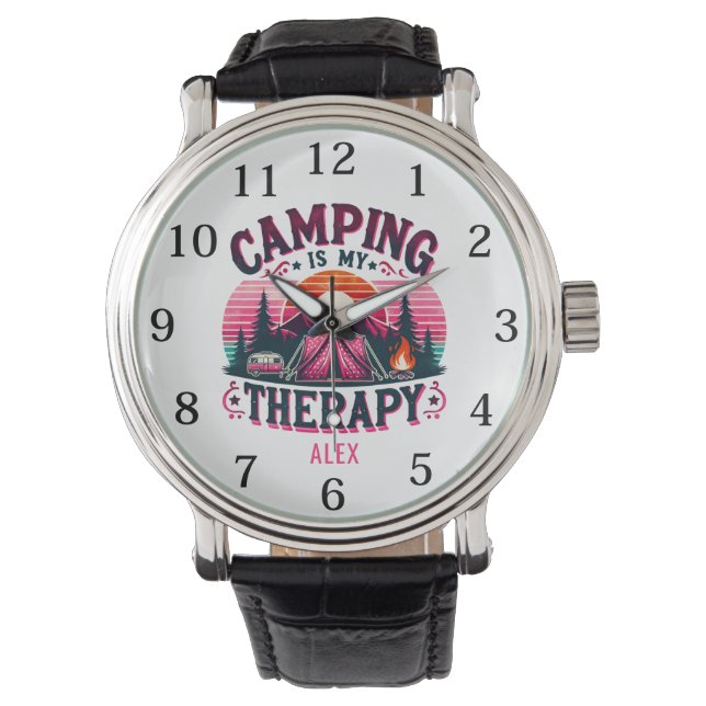 Camping is mijn therapie horloge (Voorkant)