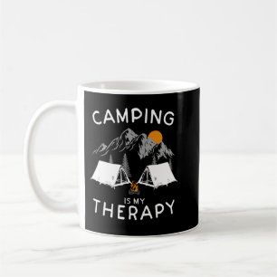 Camping is mijn therapie in de natuur voor wandela koffiemok