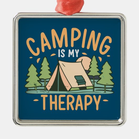 Camping is mijn therapie metalen ornament (Voorkant)