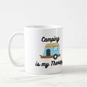 Camping is mijn therapie op een koffie Mok