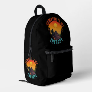 Camping is mijn therapie outdoor vakantiegeschenk bedrukte rugzak