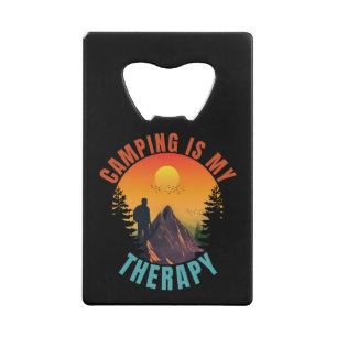 Camping is mijn therapie outdoor vakantiegeschenk kredietkaart flessenopener