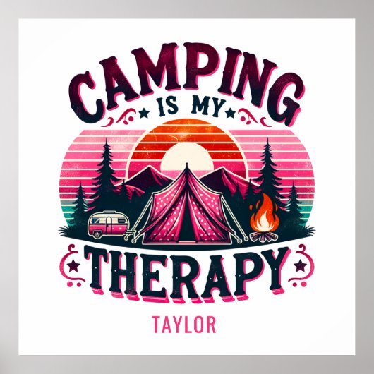 Camping is mijn therapie poster (Voorkant)