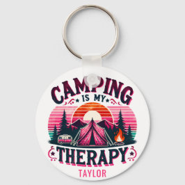 Camping is mijn therapie sleutelhanger
