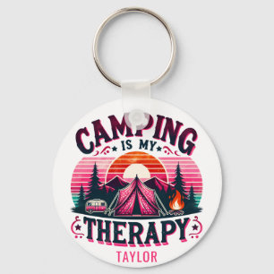 Camping is mijn therapie sleutelhanger