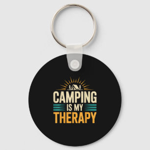 Camping is mijn therapie sleutelhanger