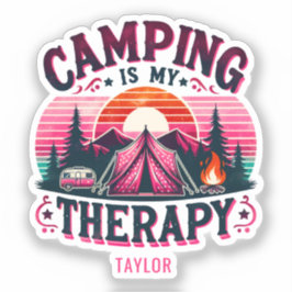 Camping is mijn therapie sticker