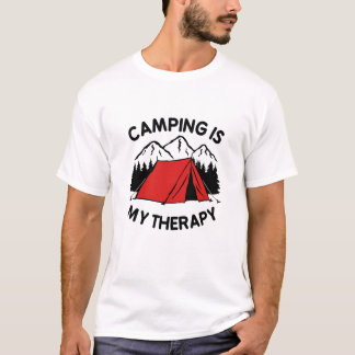 Camping is mijn therapie t-shirt