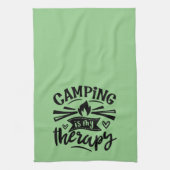 Camping is mijn therapie theedoek (Verticaal)