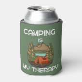 Camping is mijn therapiecampagnedeksels blikjeskoeler (Blikje Voorkant)