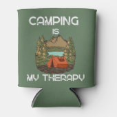 Camping is mijn therapiecampagnedeksels blikjeskoeler (Voorkant)