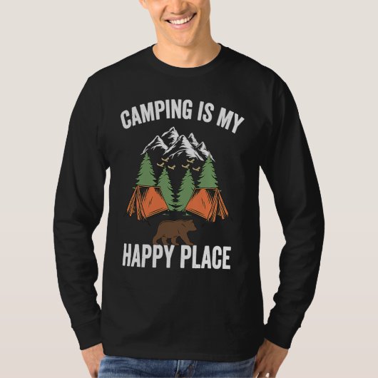 Camping is my Happy Place T-shirt (Voorkant)