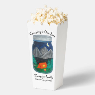 Camping is Our Jam Tent and Mountains in Jar Bedankdoosjes