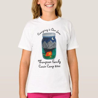 Camping is Our Jam Tent and Mountains in Jar T-shirt