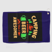 Camping is Swesome Beer Make it Aesomer-45676  Golfhanddoek (Horizontaal)