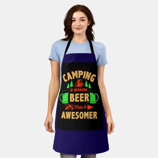 Camping is Swesome Beer Make it Aesomer-45676  Schort (Gedragen)