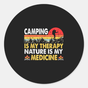 Camping is therapie natuur is medicijn camping ronde sticker