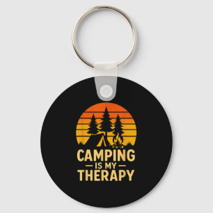 Camping is therapie ontwerp _ grappig buiten kampv sleutelhanger