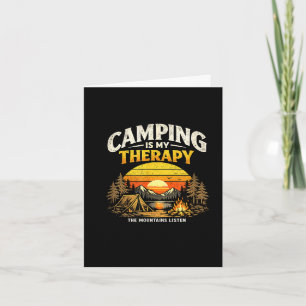 Camping is therapie vintage outdoor camping ontwer kaart