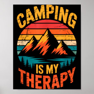 Camping is therapiekamp kamperen outdoor avontuur poster