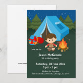 Camping jarig jongetje kaart (Voorkant / Achterkant)