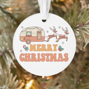 Camping Joyeux Noël Reindeer Typographie