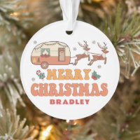 Camping Joyeux renne de Noël Nom personnalisé