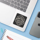 Camping kamp squad bemanningsgroep sticker (Laptop met iPhone)