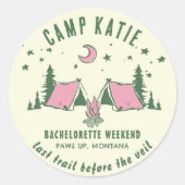 Camping Kamp Vrijgezellenfeest Ronde Sticker (Voorkant)