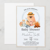 Camping Kampvuur Beer Baby Shower Uitnodiging (Voorkant / Achterkant)