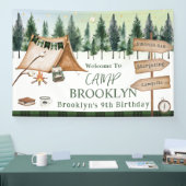 Camping Kampvuur S'mores Buiten Verjaardag Spandoek (Beurs)