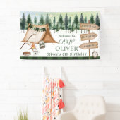 Camping Kampvuur S'mores Outdoor Verjaardag Spandoek (Insitu)