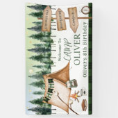 Camping Kampvuur S'mores Outdoor Verjaardag Spandoek (Verticaal)