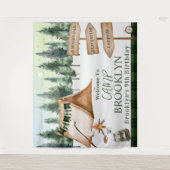 Camping Kampvuur S'mores Outdoor Verjaardag Wandkleed (Voorkant)