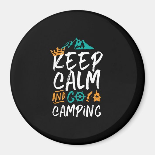  Camping Keep Calm en Go Camping Outdoor Magneet (Voorkant)