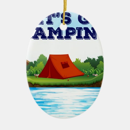Camping Keramisch Ornament (Voorkant)