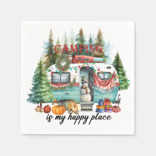 Camping Kerst thema voor camper Servet