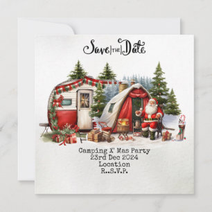 Camping Kerstfeest Feestdagenkaart