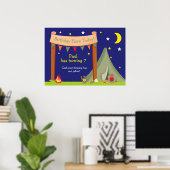 Camping Khaki Green Birthday Poster (Thuiskantoor)