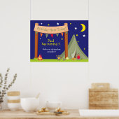 Camping Khaki Green Birthday Poster (Keuken)