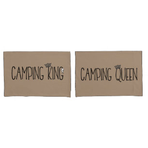 "Camping King and Camping Queen" Kussensloop