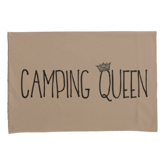 "Camping King and Camping Queen" Kussensloop (Voorkant-Rechts)