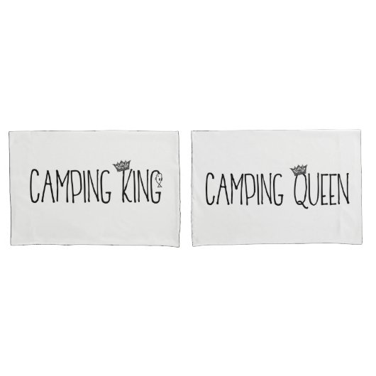 "Camping King and Queen" Kussensloop (Voorkant-Set)