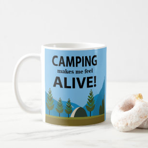 Camping laat me levendig kamperen koffiemok