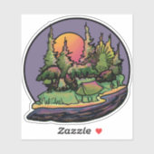 Camping Landschap Sticker (Vel)