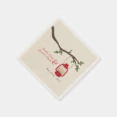 Camping Lantaarn + Tree Wedding Servetten (Hoek)