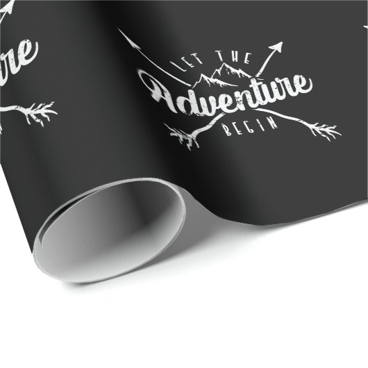 Camping "Let The Adventure Begin" Cadeaupapier (Rol Hoek)